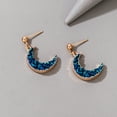 thumbnail image 3 of SPRING PARK Women Simple Blue Small Moon Imitation Natural Stone Ear Earrings, 3 of 6