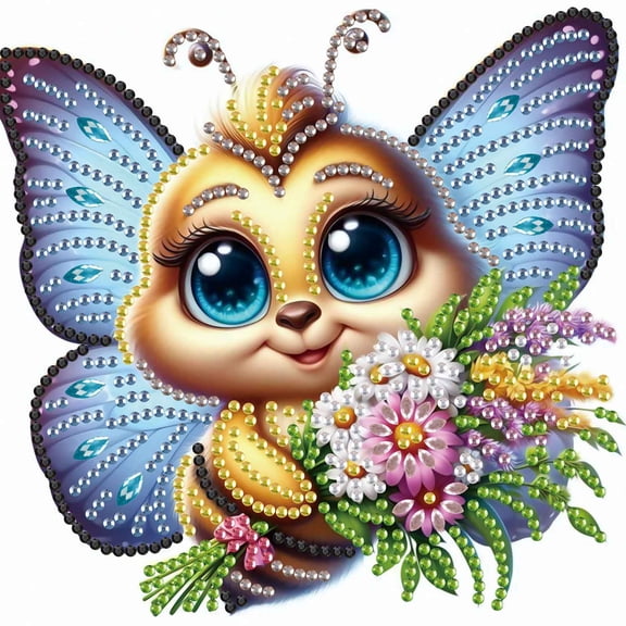 Diamond Painting Kit, Bee and Flower Special Shape Creative Diamond Artwork, for Home Decor and Gifts 6.69 x 6.69 in