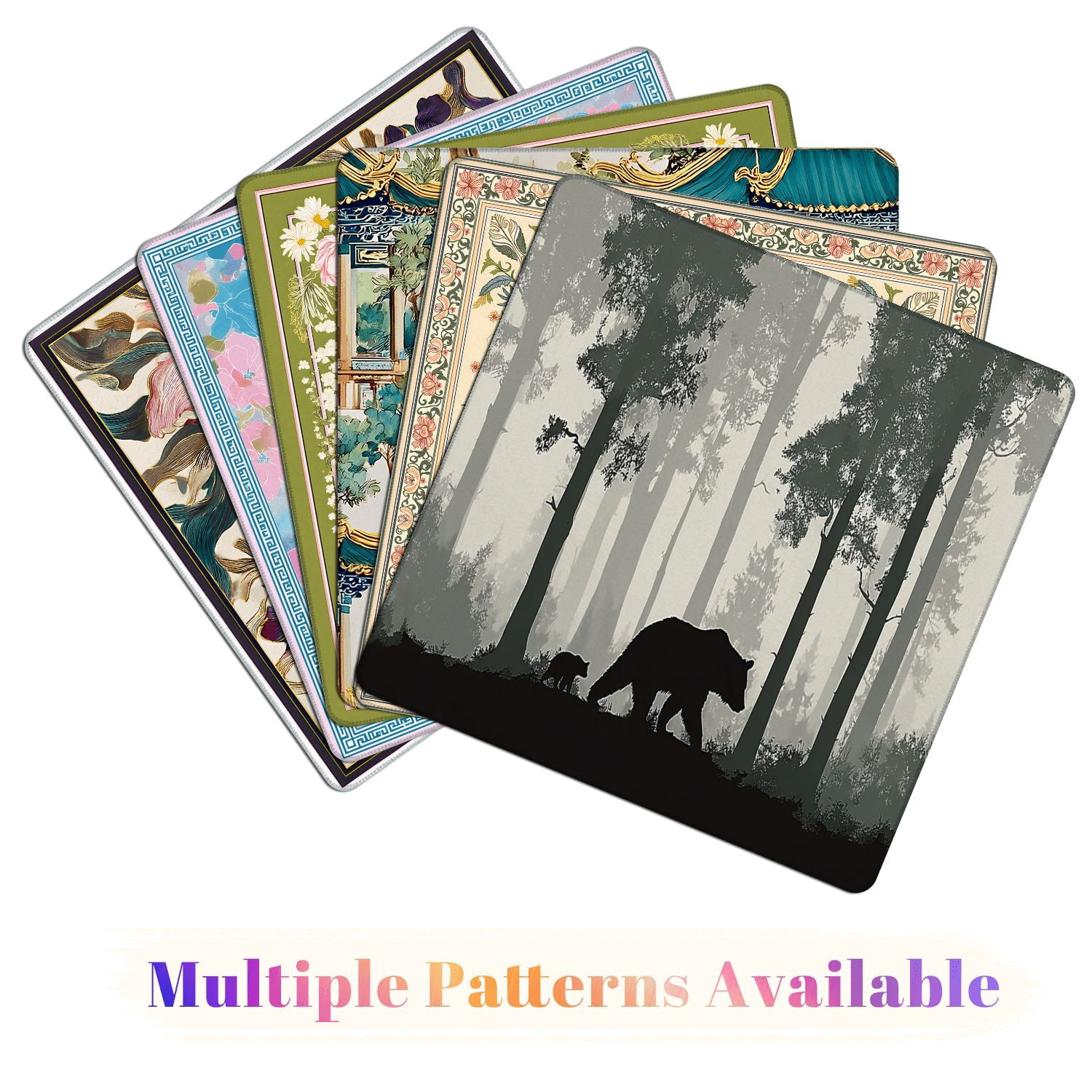 Mahjong Mat 31.5" x 31.5" Seamless horizontal Mother bear little bear Non-Slip Noise Reduction American Mahjong Tiles Table Cover for Dominoes Poker Card Board Games Gift