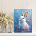 thumbnail image 2 of Qisvanset 12x16 Inch Blue Watercolor Bunny Canvas Wall Art, Whimsical Rabbit Soft Kids Nursery Room Decor, 2 of 8