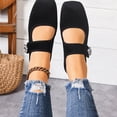 thumbnail image 6 of Vibrex Ballet Flats for Women Square Toe Mary Jane Shoes Comfortable Dressy Flats Casual Office Shoes Solid Color Soft Soled Flat Shoes, 6 of 8