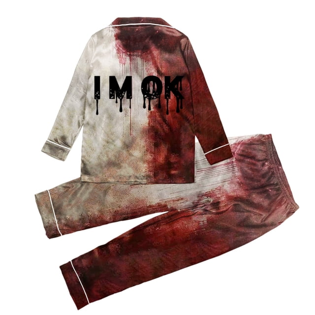 TSADFHJI Men's Pajamas Set Winter Winter Male Set Fashionable Pajamas Plus Size S Brick Red