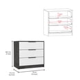 thumbnail image 5 of Linden 2 Piece Bedroom Set, Kaia 3 Drawer Dresser + Eter Nightstand, White / Smokey Oak, 5 of 6