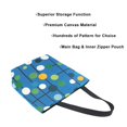 thumbnail image 3 of FORMRS Womens Canvas Tote Bag with Zipper Inner Pocket Shoulder Handbag, Blue Abstract, 3 of 7