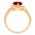 thumbnail image 2 of 2.36 ct Pear Cut Natural Garnet with Simulated Diamond Halo Accents 18K Yellow Gold Womens Engagement Ring, 2 of 3