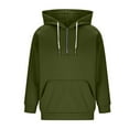 thumbnail image 6 of KeShDi Mens Fleece Jacket Men Solid-Color Pocket Hooded Drawstring Half-Zipper Top Pullover Sports Jacket Hooded Sweatshirts Army Green 2X, 6 of 6