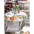 thumbnail image 4 of Outdoor Tablecloth with Umbrella Hole and Zipper, Green Orange Fall Round Table Cloth 54 Inch Waterproof Tablecloth, Pumpkins Botanical Thanksgiving Picnic Table Cover for Patio Camping, 4 of 7
