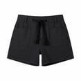 thumbnail image 5 of BLVB Women Baggy Bermuda Denim Shorts Drawstring Wide Leg Long Jeans Shorts Vintage Streetwear with Pockets, 5 of 5