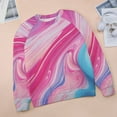 thumbnail image 6 of Sweatshirt For Womens Crewneck Colorful Marble Pattern Hoodies Teen Girls Cute, 6 of 7