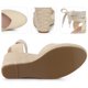 thumbnail image 3 of Sandalias con cordones y tacón de cuña con plataforma tipo alpargata para mujer Beige 36, 3 of 5