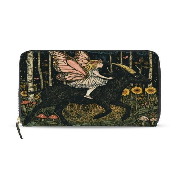 Qxltty Butterfly Wizard Women's Leather Wallet Fashion Retro Multi Card Holder with Cell Phone Pocket Mothers Day Gifts