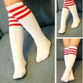 thumbnail image 1 of 3 Pairs Children Warm Socks Striped Cotton Socks Middle Tube Socks Sport Soccer Socks for Kids Boy Girl, 1 of 7