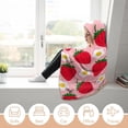 thumbnail image 5 of Cloak Hooded Blankets Pink Strawberry Wearable Blanket for Adults Kids for Bed Sofa Bedding, 5 of 6