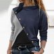 thumbnail image 2 of Moda mujer casual manga larga cuello redondo patchwork señoras tops sudaderas Fridja hkj923, 2 of 5