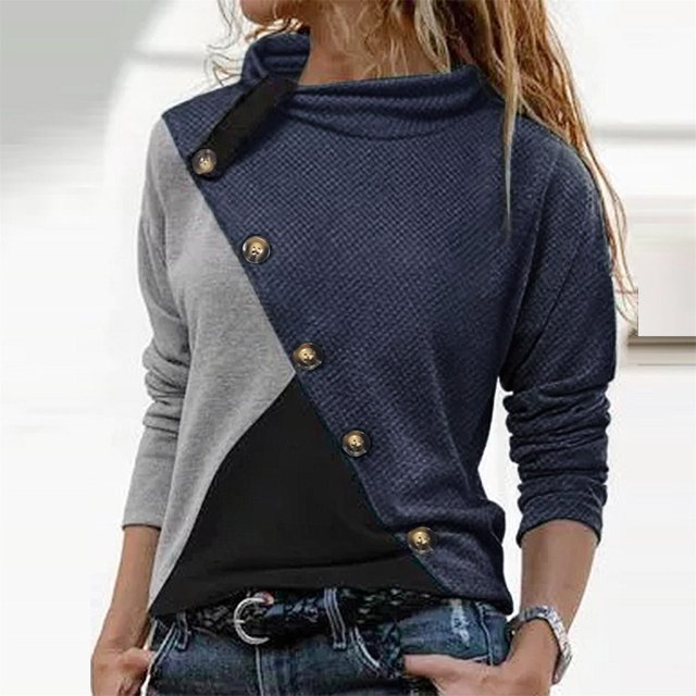ICHUANYI Clearance Fashion Women's Casual Long Sleeve Round Neck Patchwork Ladies Tops Sweatshirts ICHUANYI "ICHUANYI"