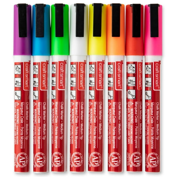 Fluorescent Medium Tip Chalk Marker Set by Craft Smart 8ct