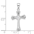 thumbnail image 4 of Auriga 925 Sterling Silver Cubic Zirconia Budded Cross Pendant for Women(L- 28.85mm, W- 15.3mm), 4 of 6
