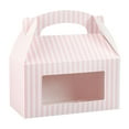 thumbnail image 4 of Restaurantware Gable Gift Boxes Pack of 25 Paper Treat Boxes 9.5 x 5 x 5 Inches With Window, Disposable Design Pink and White Containers for Weddings or Birthdays, 4 of 10