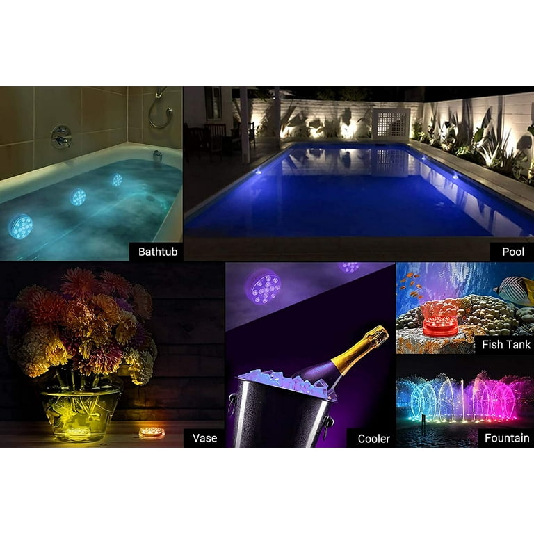 LOFTEK Magnet Submersible LED Lights with Suction Cups Remote RF