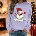 thumbnail image 2 of Jsaierl Women's Christmas Sweatshirts Funny Snowman Graphic Sweatshirt Party Work Pullover Crewneck Holiday Long Sleeve Tops S-2XL, 2 of 7