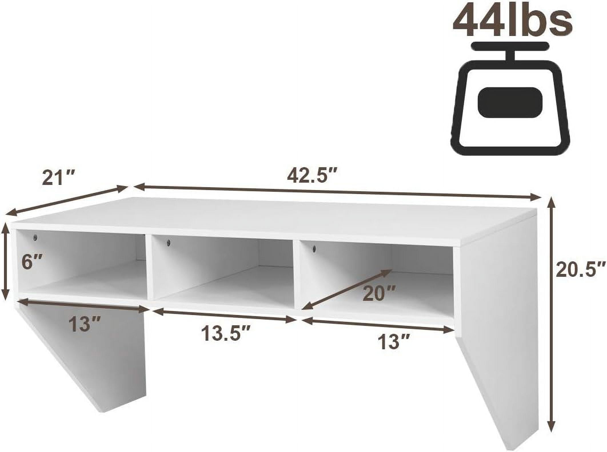 Gymax Computer Desk Wall Mounted Floating Table Home Office Shelf White