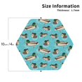 thumbnail image 2 of Disketp Mallard Ducks Swimming In The Lake Funny Coasters,4 Pcs Leather Coasters with Holder, Perfect Housewarming Hostess Gifts,Protect Furniture from Water Marks Scratch and Damage-Hexagon, 2 of 6