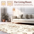 thumbnail image 2 of ODIKA 4'x6' Machine Washable Non-Slip Area Rug, Vintage Damask Swirl With Intricate Scrollwork High Traffic Rug with Pad, Brown, 373485, 2 of 8