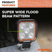SYLVANIA Rugged 3 Inch Cube LED Light Pods | | Flood Light 1400 Raw Lumens, Off Road Driving Work Light, Truck, Tractor, Boat, ATV, UTV, SUV, 4x4 (2 PC)