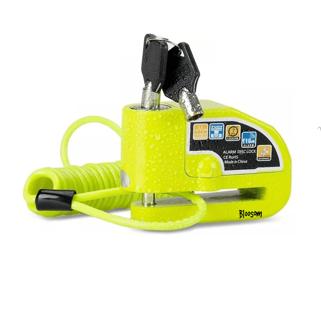 Alarma Motocicle Bloosom Bloqueo Impermeable Freno Disco Candado Amarillo