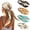 Mix Color 01, variant on 4 Pcs 35" Large Satin Bandana, Women Silky Hair & Neck Sleeping Wrap