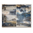 thumbnail image 3 of Designart 'Gold and Dark Blue Abstract Waves I' Modern Print on Natural Pine Wood, 3 of 5