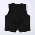 thumbnail image 5 of Boys Shirts,Cowboy Vest Suede Leather Style Western Wear Vintage Waist Coat Unique Retro Piece for Dress-Up & Play,Shirts for Boys,Black,5-6 Years, 5 of 8