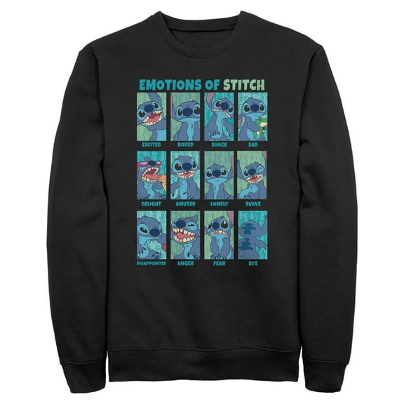 Men's Lilo & Stitch Emotions of 626 Sweatshirt Black Medium