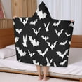 thumbnail image 5 of Halloween Bat Pattern Hooded Bath Towel，50"x30" for Ages 3 To 12 Kids, Quick Dry Lightweight Soft Microfiber Hood Beach Towel Cover Up for Kids, 5 of 7