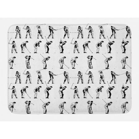 Golf Bath Mat Golf Swing Shown In Fourteen Stages Sports Hobby