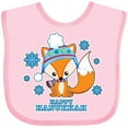 thumbnail image 3 of Inktastic Happy Hanukkah with Fox and Snowflakes Boys or Girls Baby Bib, 3 of 4