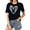 Black, variant on Giftesty Blouses for Women Dressy Casual Women's Baseball Sport Printed T-shirt with Round Neck and Short Sleeved Top