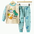 thumbnail image 4 of HCNTES Toddler Boy Pajamas Sleepwear Outfits Set Cute Soft Long Sleeves Top and Casual Pants Sweatsuit 2 Piece Fall Winter Clothing Set for Kids(Mint Green,7-8 Years), 4 of 4