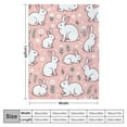 thumbnail image 4 of COMIO Easter Bunny and Flower Throw Blanket Spring Cute Rabbit Lightweight Flannel Fuzzy Cozy Soft Throw Blanket for Living Room Bedroom Couch Bed Sofa for Women Men, Pink White, 4 of 6