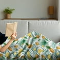 thumbnail image 3 of Watercolor Soft Flannel Fleece Throw Blanket, Exotic Fruits Pattern Pineapples Bananas Oranges Tropical Leaves, Cozy Plush for Indoor and Outdoor Use, 60" x 80", Green Yellow Pale Brown, by Ambesonne, 3 of 5