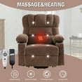 thumbnail image 3 of HSUNNS Power Lift Recliner Chair for Elderly, Electric Recliners with Heat and Massage, USB Charge Port, Cup Holders, Infinite Position and Side Pockets, Fabric Single Sofa for Living Room, Brown, 3 of 12