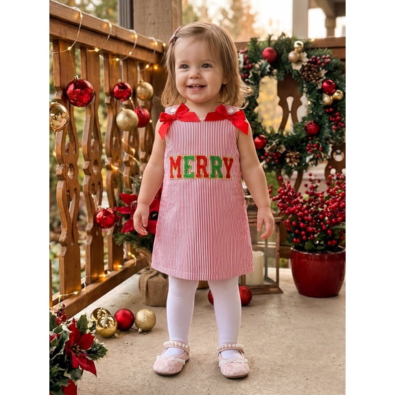 Toddler Baby Girl Christmas Dress Santa Claus/Gingerbread/Merry Dress Fall Clothes