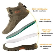 Ecetana Steel Toe Work Boots for Men Safety Industrial Construction Shoes