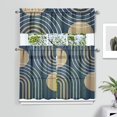 thumbnail image 2 of Modern Abstract Geometric Lines Boho Kitchen Curtain Valance 3 Piece Set for Kitchen Curtains and Valance Set Short Curtain Sink Window Decor 36 Inch Small Window Treatment Tier 27.5x36 Length, 2 of 6