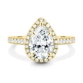 thumbnail image 2 of ESTE ORIGIN 2.50Ct IGI Certified Pear Cut Lab-Grown Diamond Ring, Cathedral Halo & Pavé Band in 14K Yellow Gold for Women US 7, 2 of 7