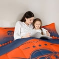 thumbnail image 5 of jejeloiu Football Sport City Twin Comforter Sets,Gradient Orange Deepblue Ombre Bedding Set For Rugby Lovers Reversible 2-Piece, 5 of 8