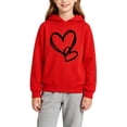thumbnail image 3 of Girls Boys Fleece Sweatsuit Pullover Hooded Sweatshirt & Jogger Sweatpants Cute Heart Graphic Outfits Lightweight Tracksuit, 3 of 3