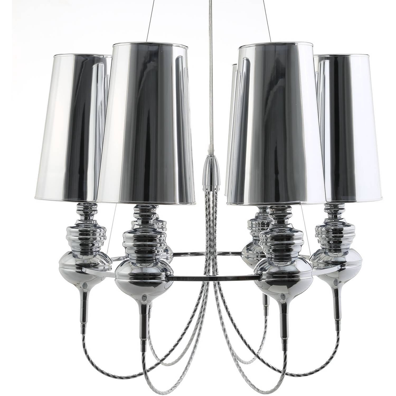 Modway Tapestry Vintage Modern Stainless Steel Chandelier in Silver