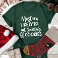 thumbnail image 4 of Débardeurs à Col Imprimé de Noël pour Femmes Manches Courtes T-Shirts Décontractés en Coton, 4 of 5
