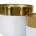 thumbnail image 5 of Kate and Laurel Miley Modern Indoor Planter, Set of 2, Gold and White, Decorative Plant Pots for Indoor Display, 5 of 7